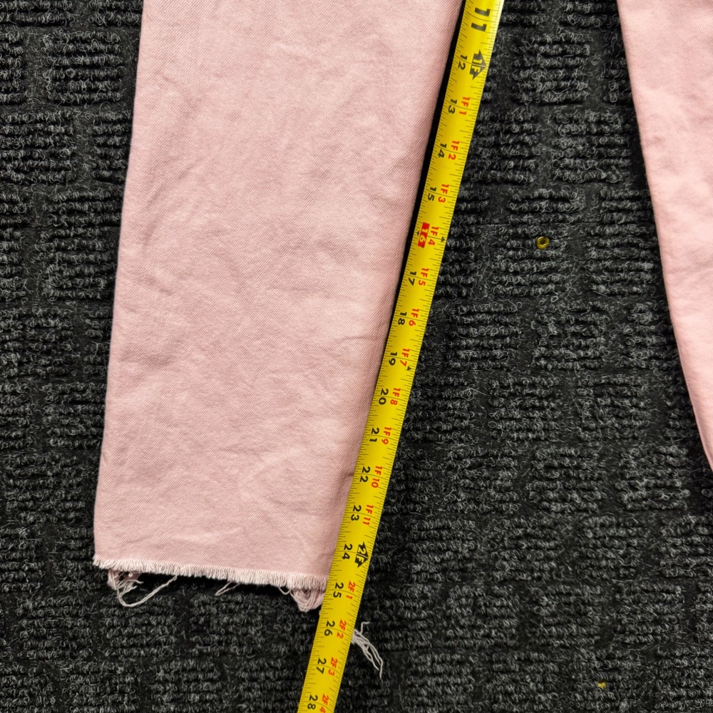 Levis Premium 724 High Rise Straight Pink Jeans Raw Hem W27 - Picture 6 of 7